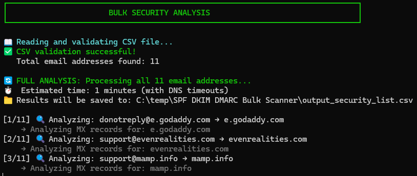 Bulk Email Security Auditor