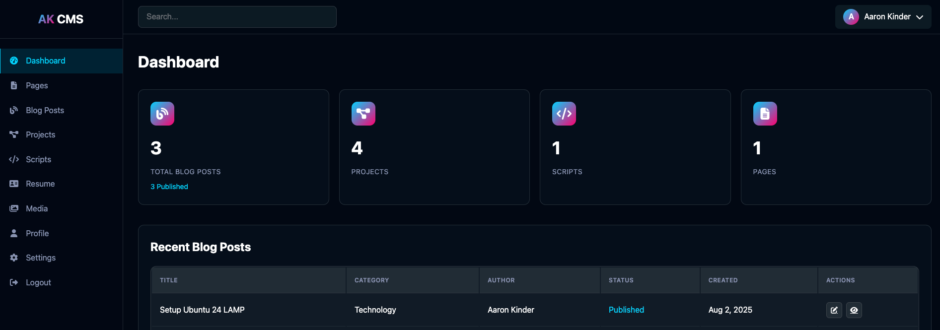 Personal Portfolio CMS